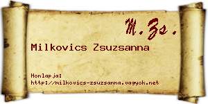 Milkovics Zsuzsanna névjegykártya